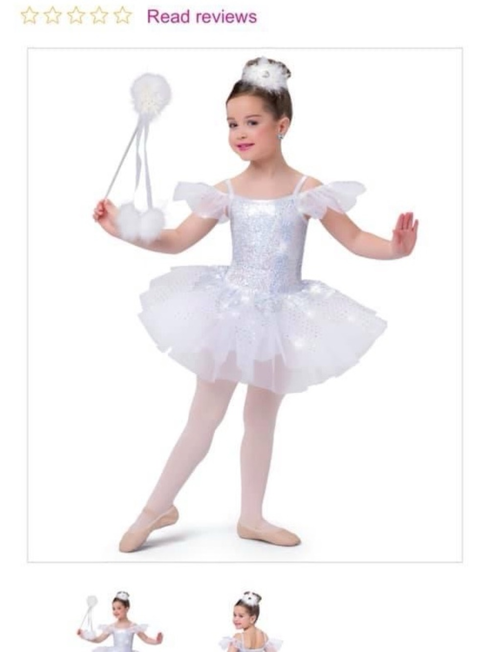 White Sparkle Ballerina Fairy Costume for Kids
